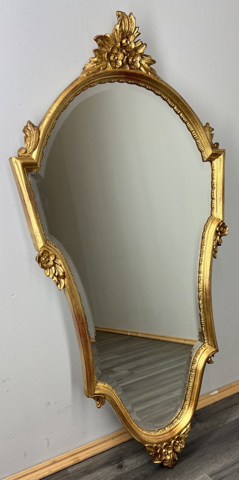 Mirror Vintage French Ornate Wall Mirror Gold Finish Wall Decor Lot 4709 photo furniture