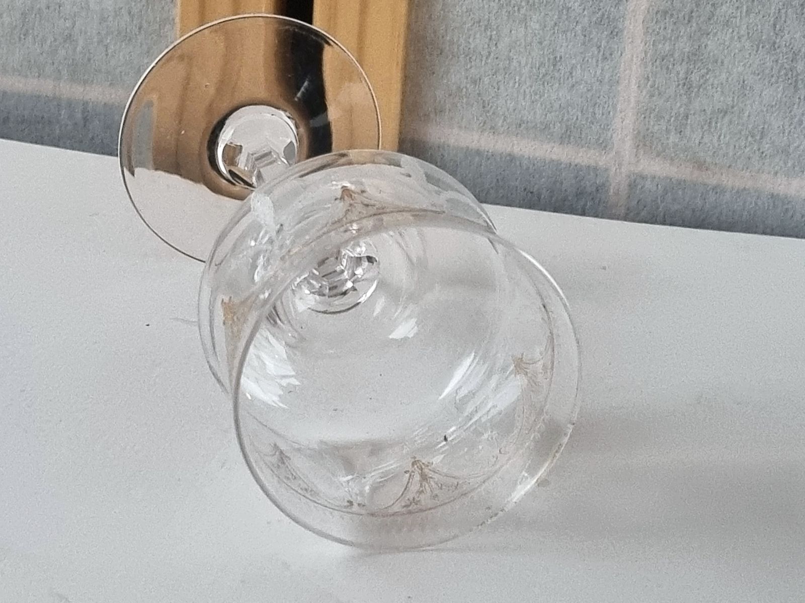 Antique Crystal Stemmed Glass, Saint Louis photo for sale