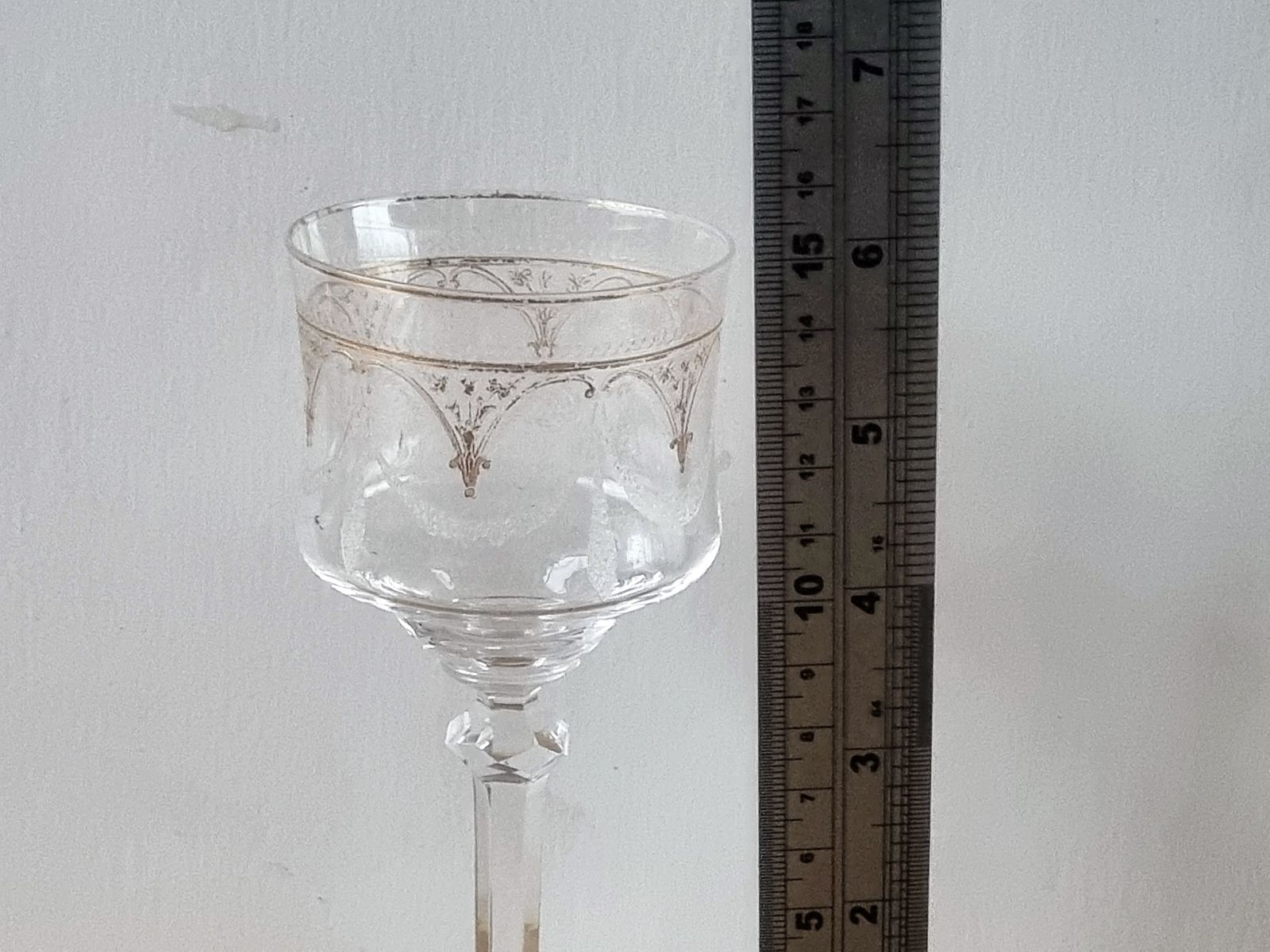 Antique Crystal Stemmed Glass, Saint Louis photo buy