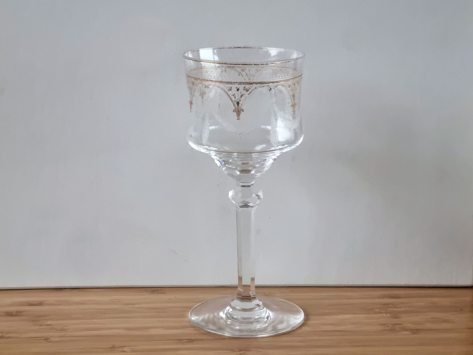 Antique Crystal Stemmed Glass, Saint Louis photo vintage