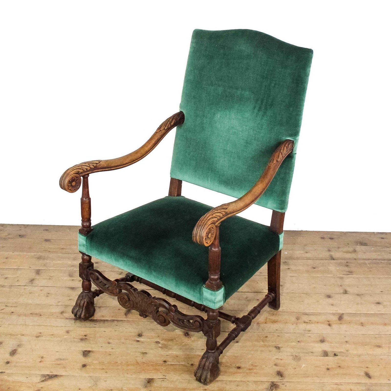 Antique Victorian Green Upholstered Armchair photo furniture