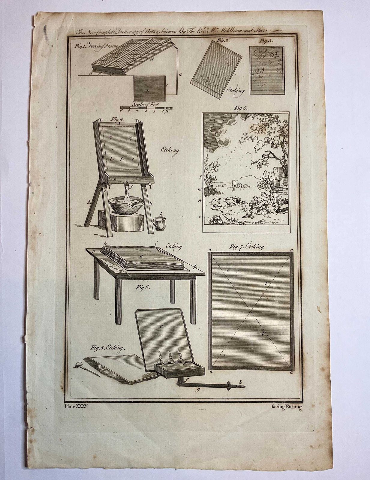 Antique Original Set Of 4 Large Format 18th Century Book Plates. photo furniture