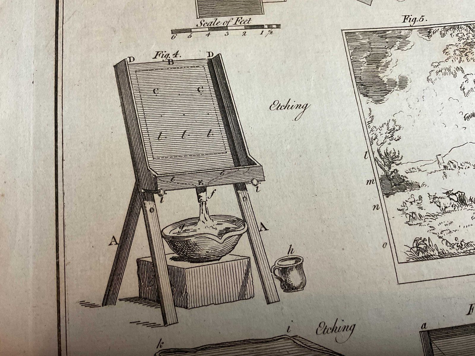 Furniture Antique Original Set Of 4 Large Format 18th Century Book Plates. photo