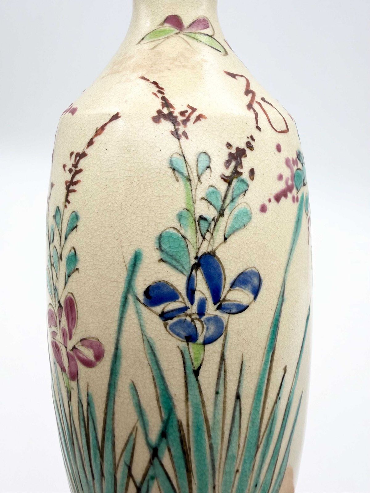 Antique Japanese Satsuma Vase, Small Hand Painted Satsuma Vase 1800s photo buy