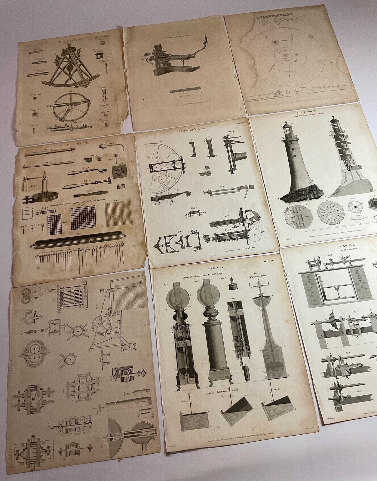 Antique Original Set Of 9 Georgian Book Plates. photo furniture