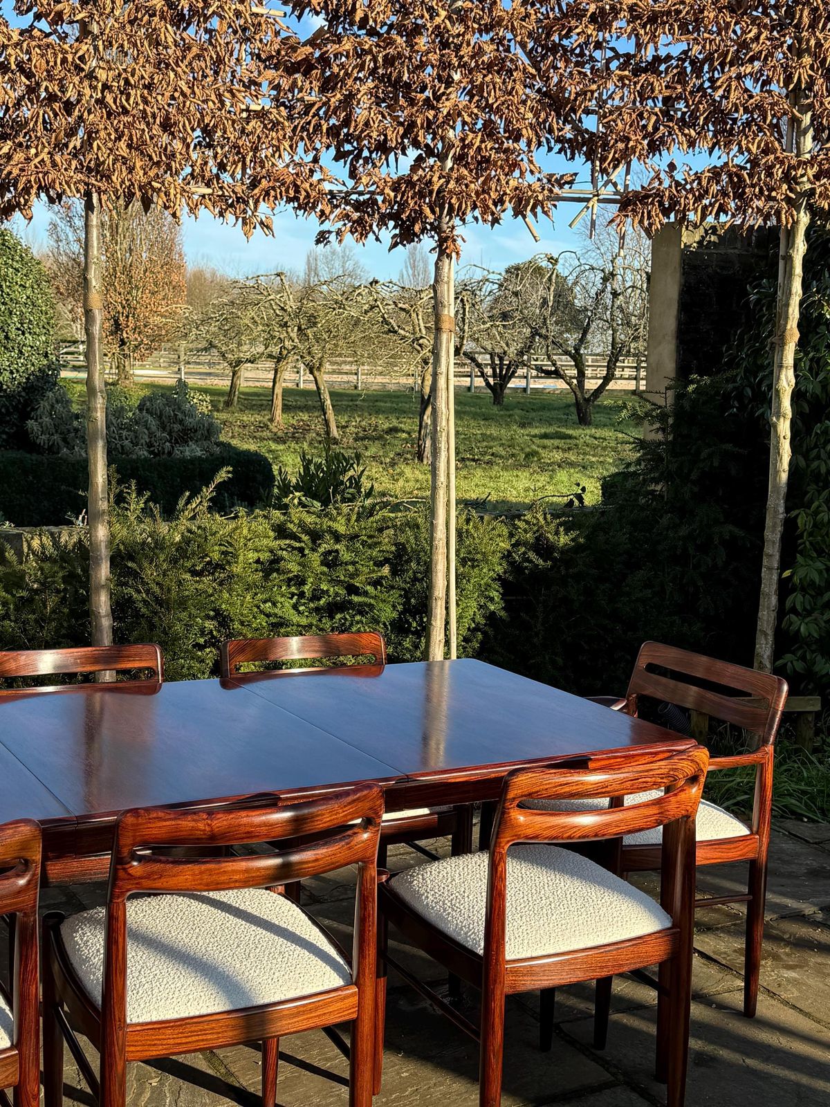 photo for sale Mid Century Modern Danish Rosewood Dining Table And Eight Rosewood Chairs By H W Klein For Bramin 1960s   Pending A10 Certificate