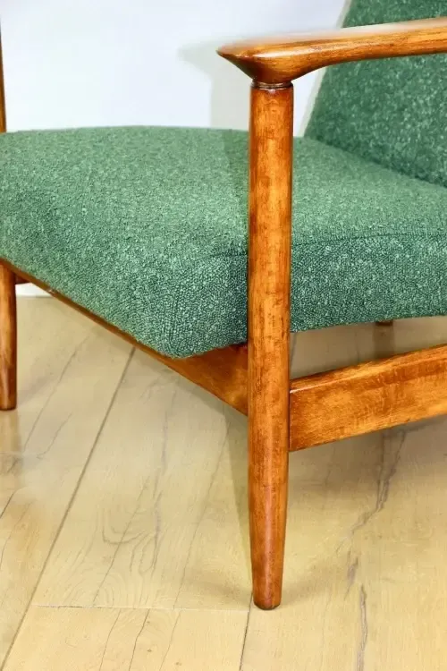 Gfm 142 Armchair, Designed By Edmund Homa From The 1970s, Green Bouclé   2 Pieces Available photo 535.0