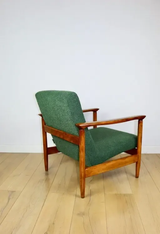 photo furniture Gfm 142 Armchair, Designed By Edmund Homa From The 1970s, Green Bouclé   2 Pieces Available