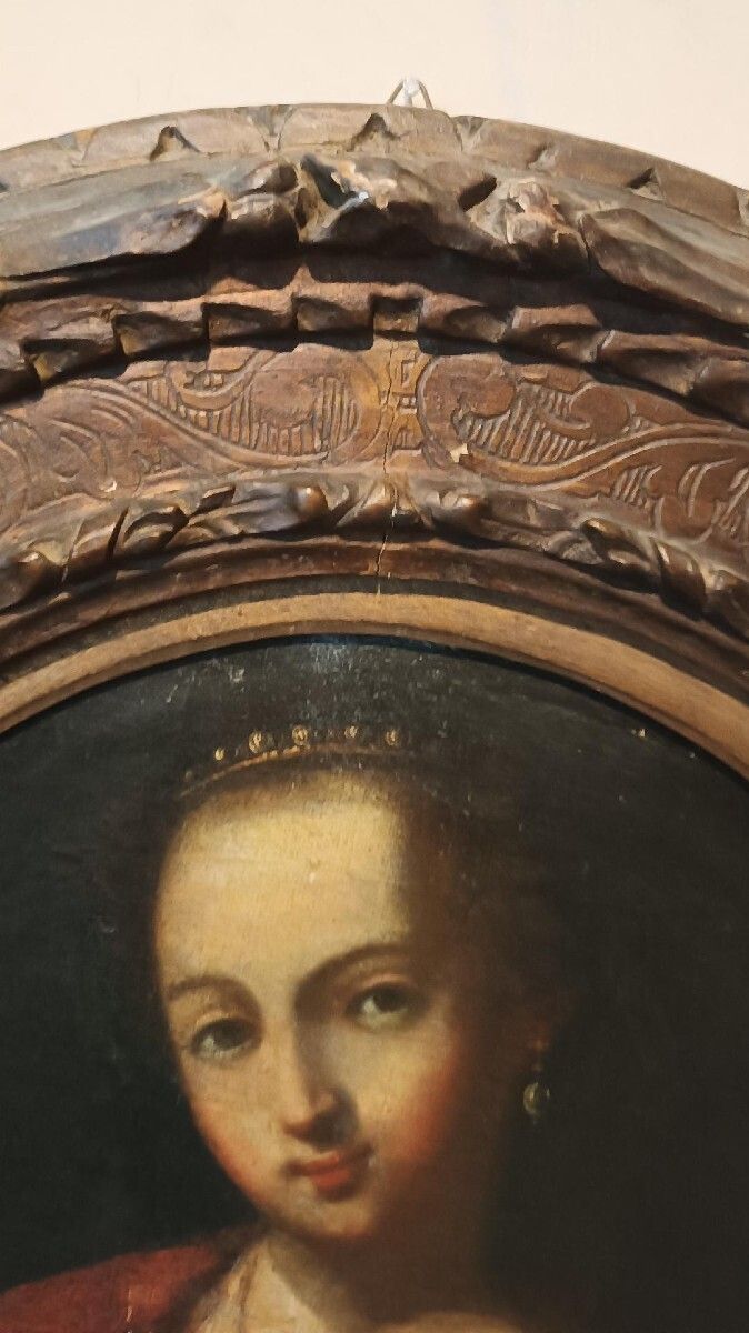 photo furniture Antique Oil Painting On Canvas, Salome Holding The Head Of John The Baptist   18th Century