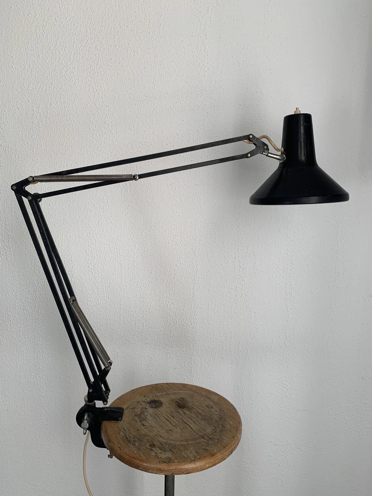 Vintage 1960s Architect's Lamp, Luxo L1 Black Mid Century Design   80 Cm photo 189.0