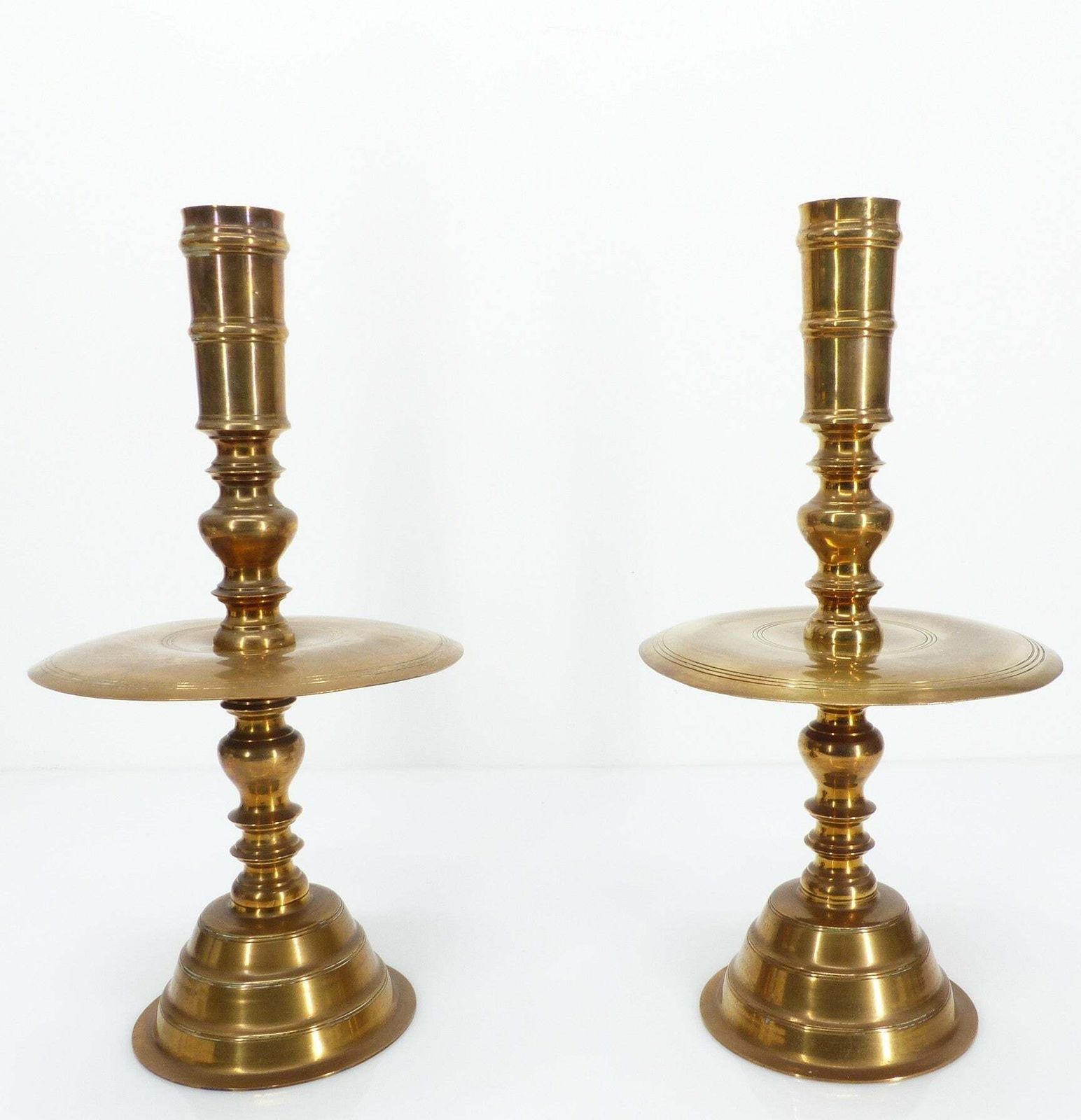 Pair Of Brass Altar Candlesticks, Vietnam, 20th Century photo for sale