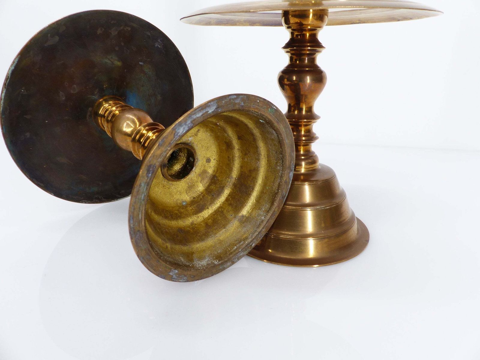 photo for sale Pair Of Brass Altar Candlesticks, Vietnam, 20th Century