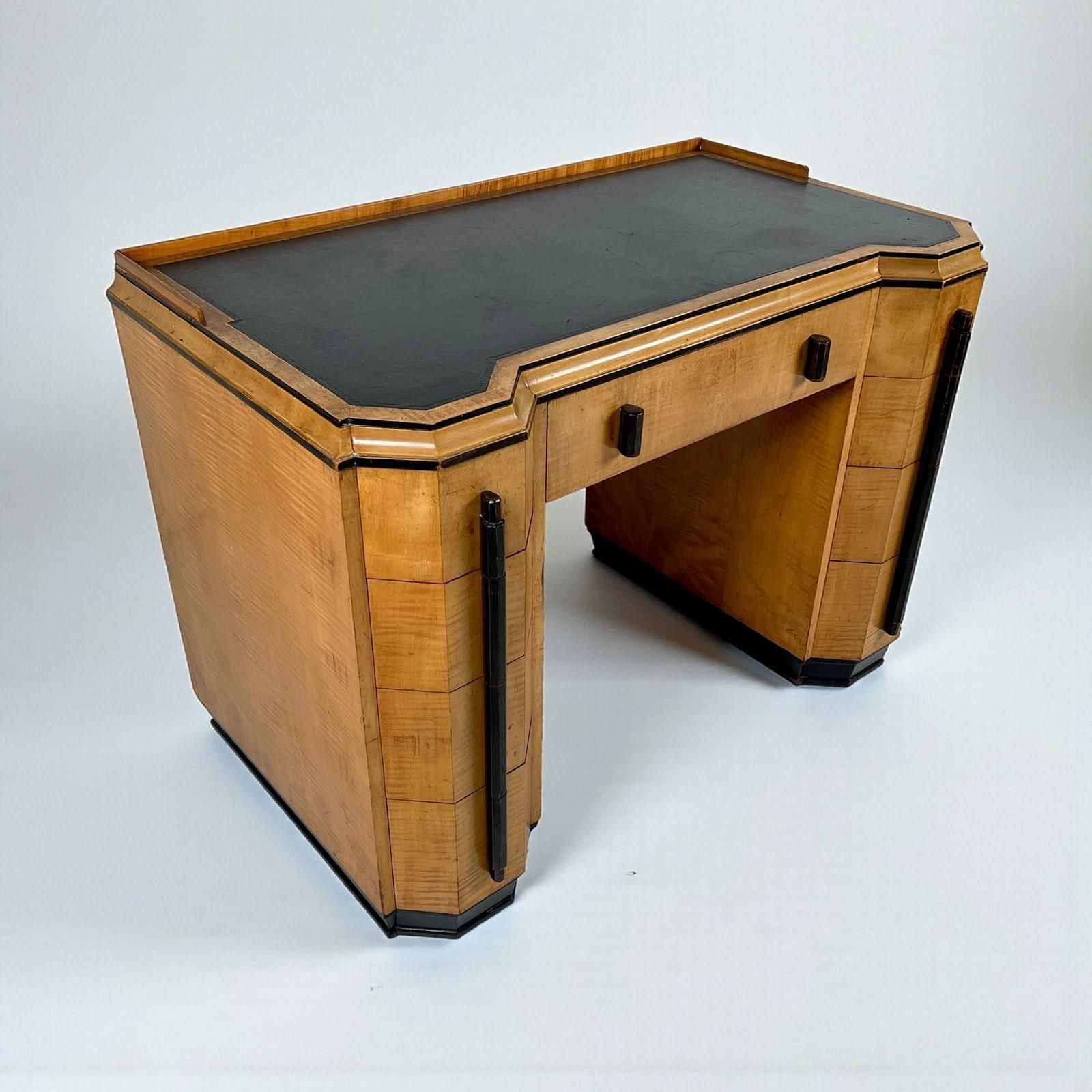 Art Deco Desk Attributed To Heal’s, London – Satin Birchwood photo for sale