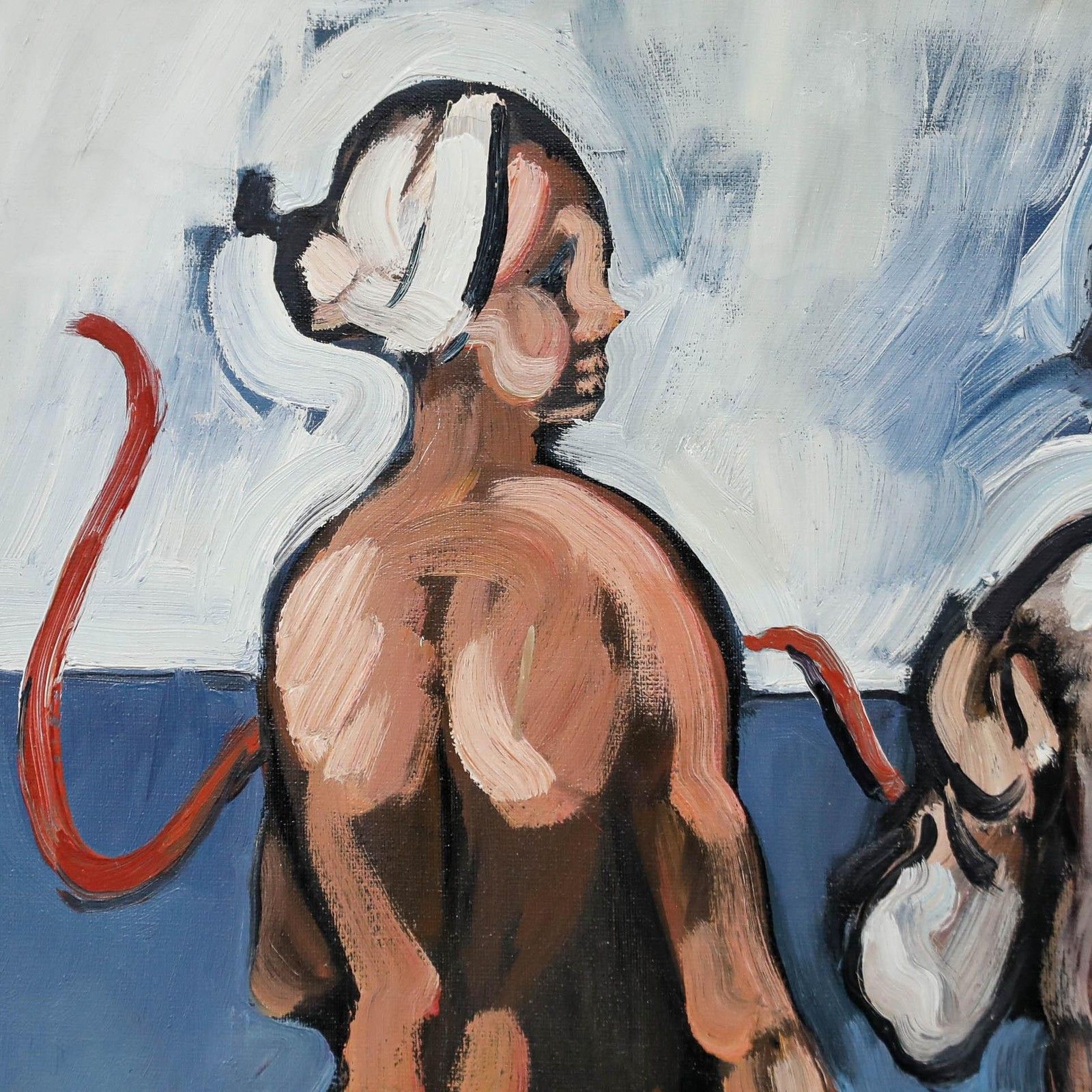 Petros Koufovassilis (B.1949) 1986 Oil, Red Ribbon photo 395.0