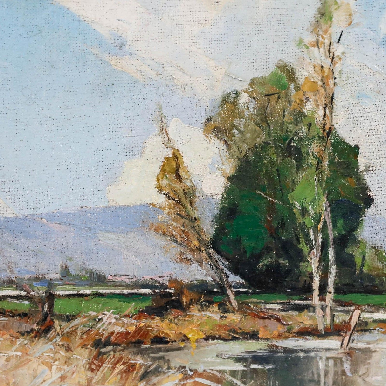 Leon Launay (1890 1956) Early 20th Century Oil, View In Bozel, France photo Art