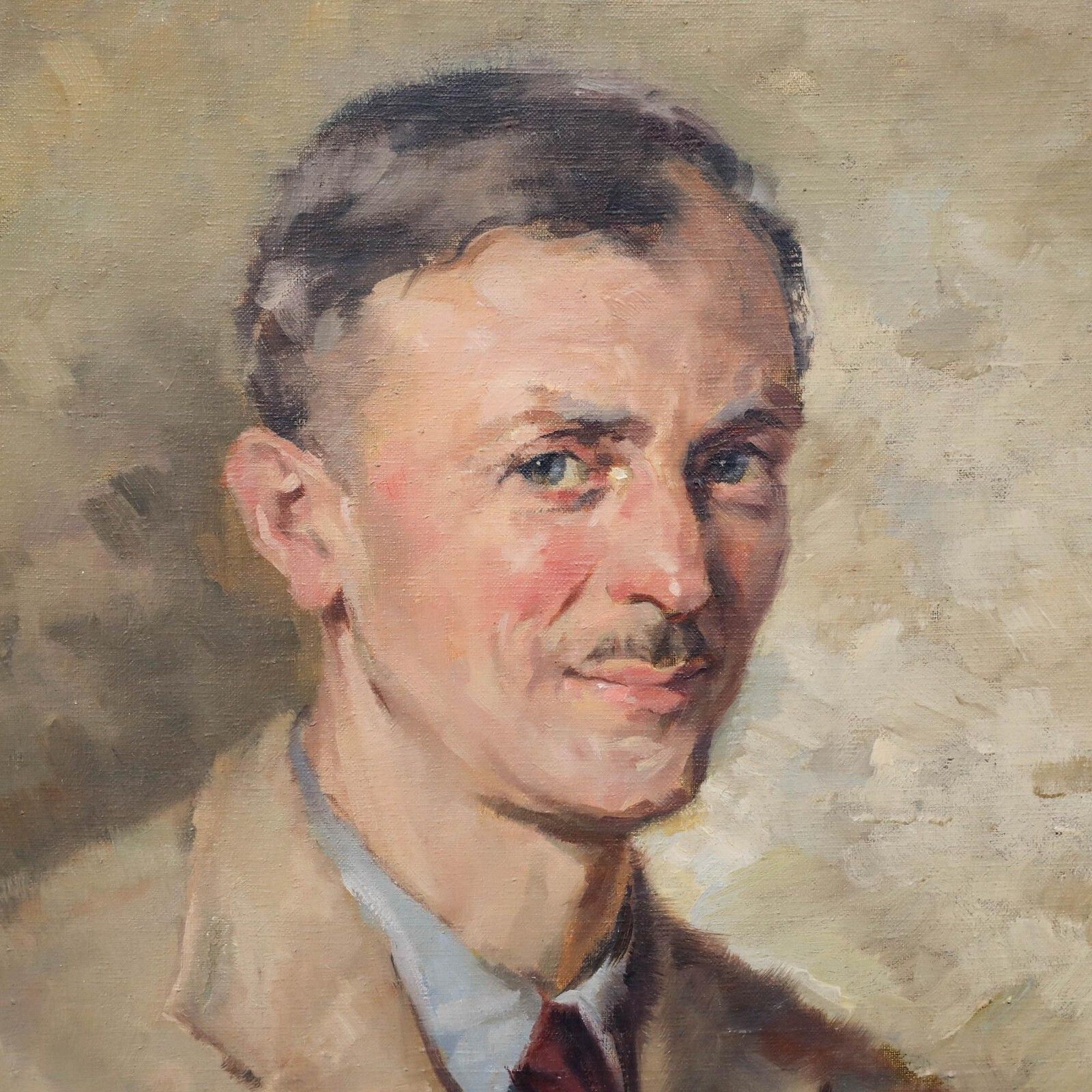 Robert Kuven (1901 1983) 1944 Oil, Portrait Of A Gentleman photo Art
