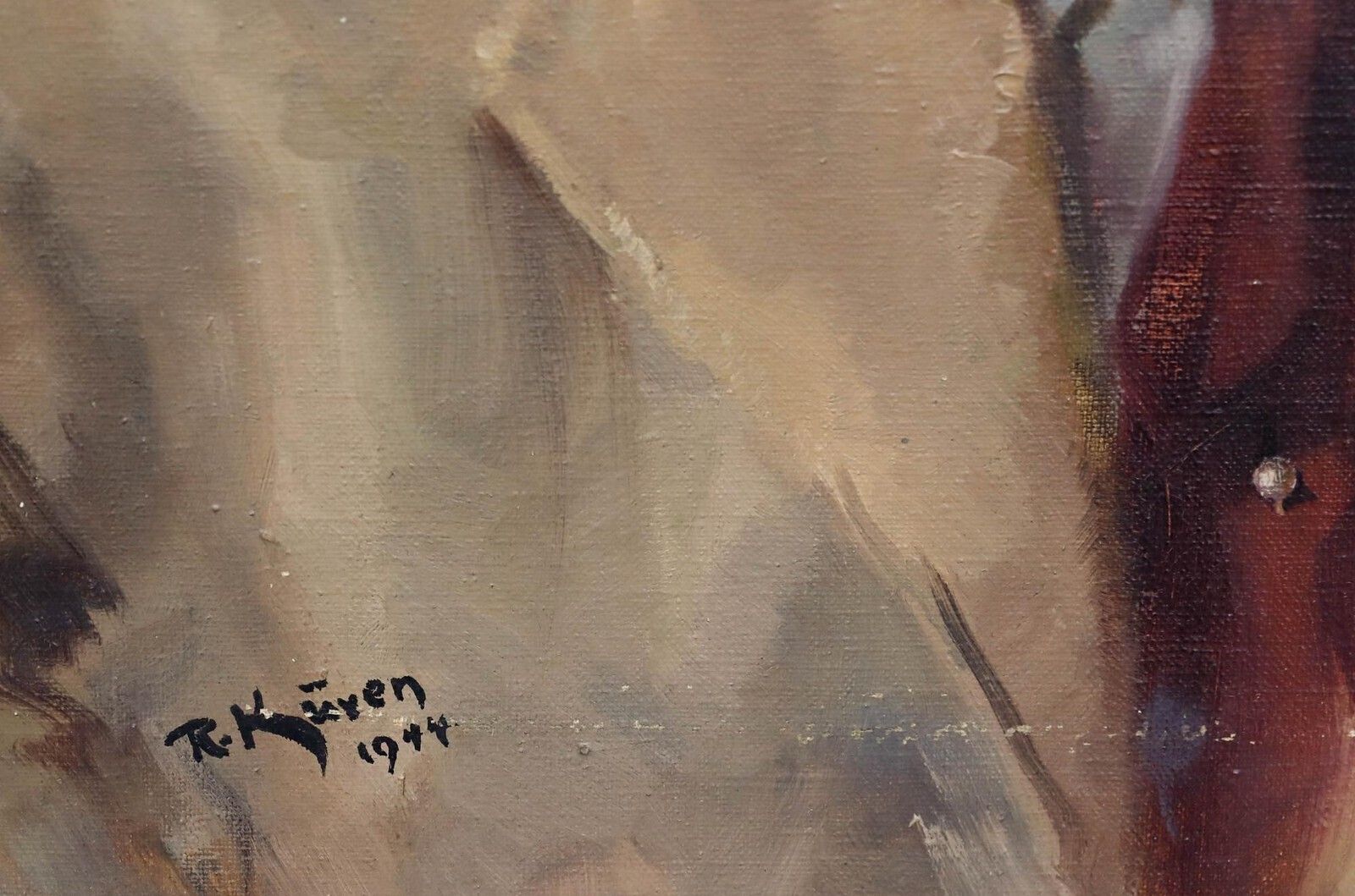 Robert Kuven (1901 1983) 1944 Oil, Portrait Of A Gentleman photo vinterior