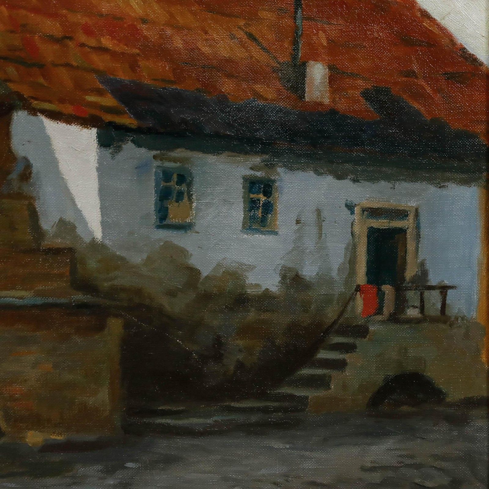 Emil Kiemlen (1869 1956) Framed Mid 20th Century Oil, Outside The Forge photo Art