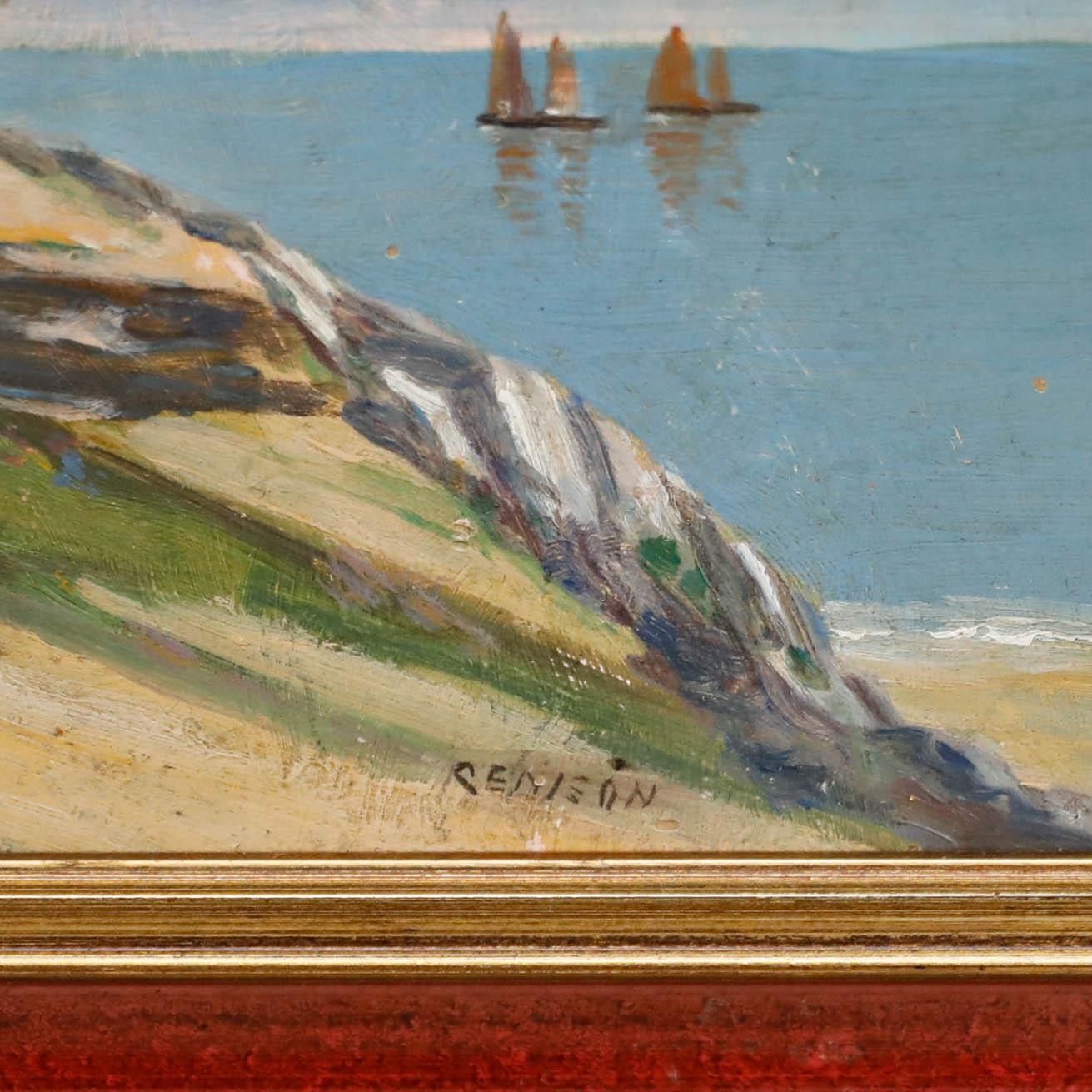 William Renison (1866 1940) Framed Oil, Cottages By The Coast photo buy
