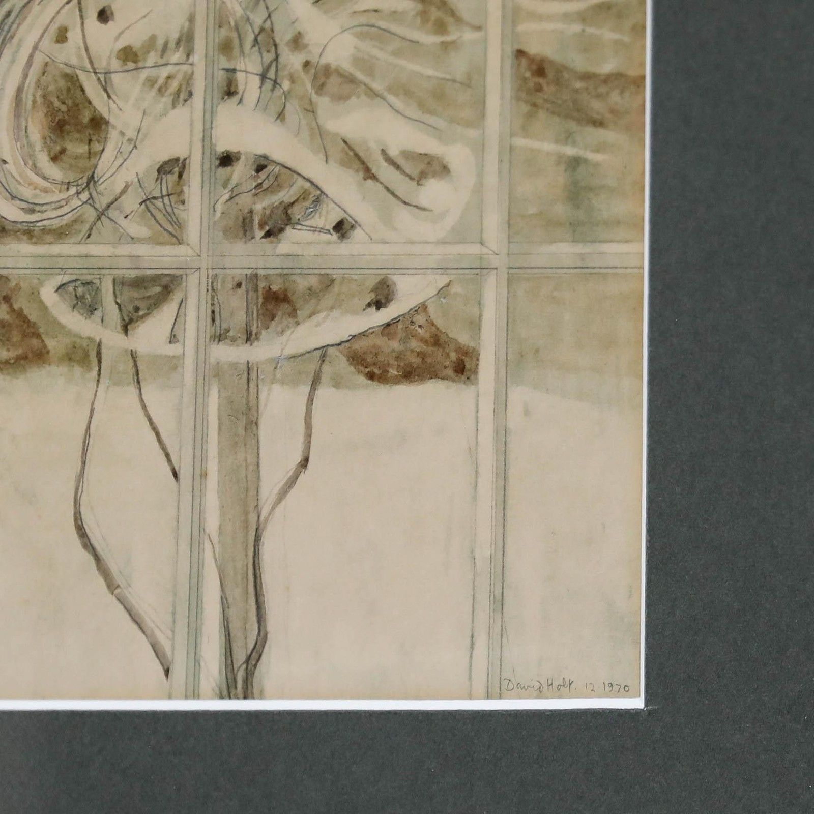 David Holt (1928 2014) Framed 1970 Watercolour, Looking Out The Window photo vinterior