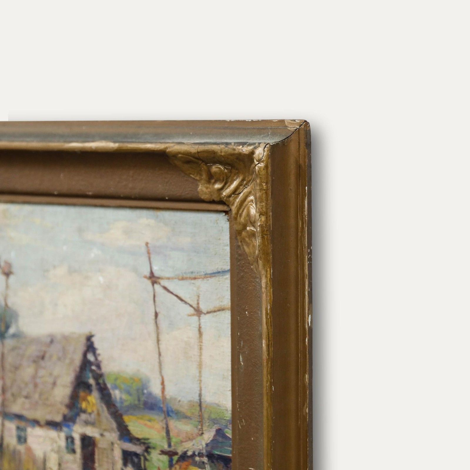 Lou C. Hanks Impressionist Mid 20th Century Oil, Farm In Summer photo 325.0