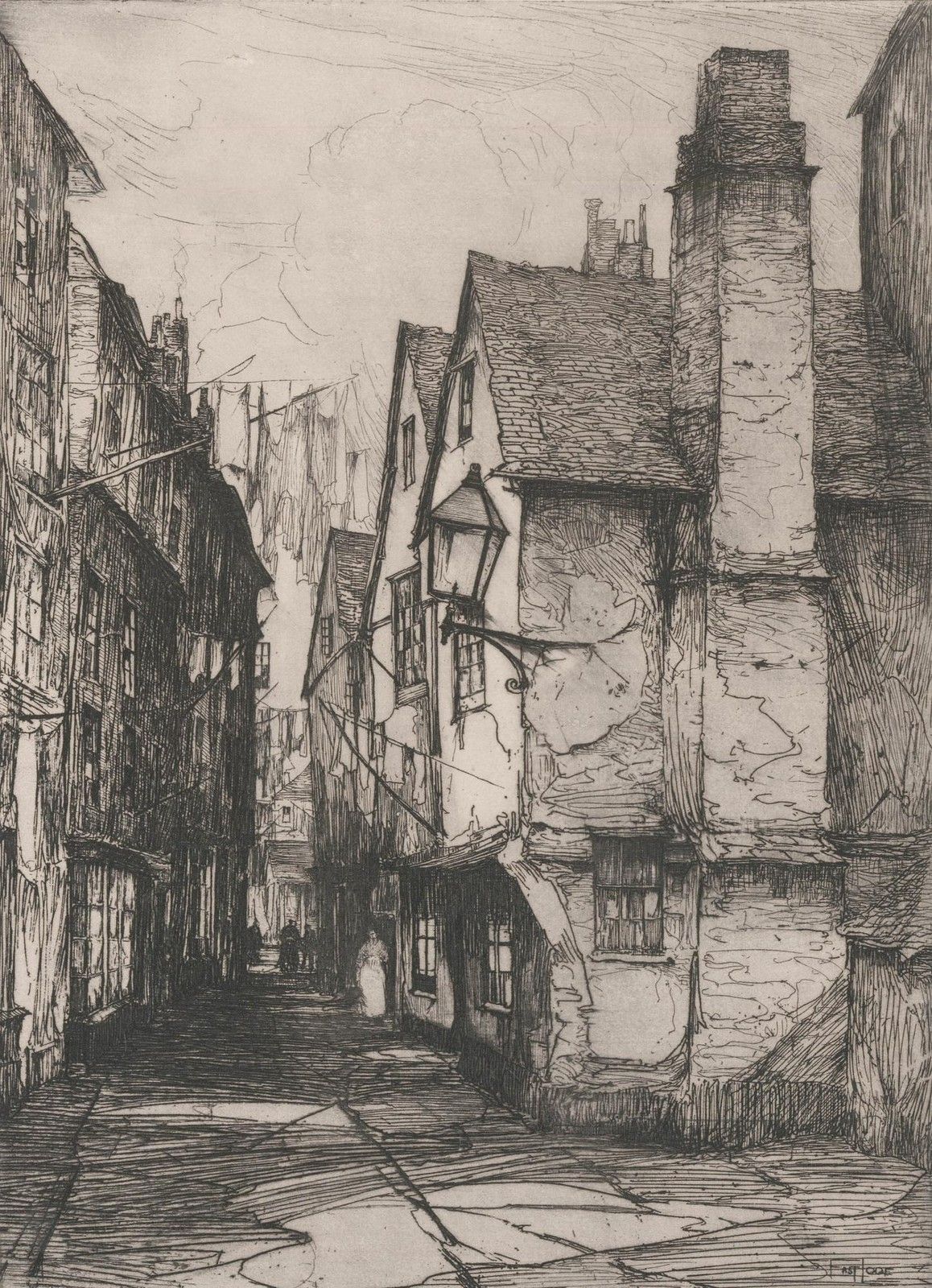 John Alfred Swatkins (Act.1888 1923) Etching, Hanging Out The Washing photo furniture