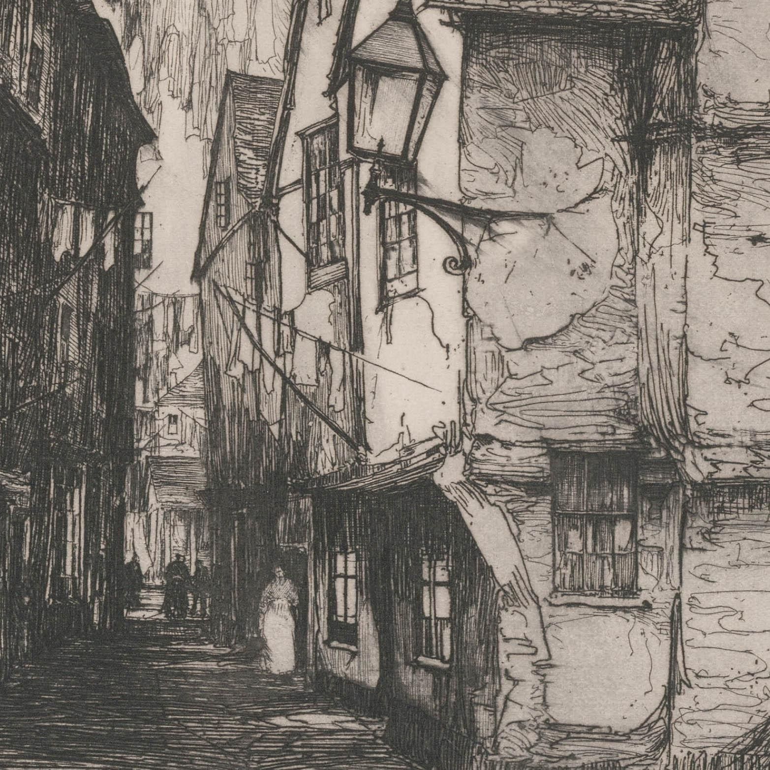 John Alfred Swatkins (Act.1888 1923) Etching, Hanging Out The Washing photo for sale