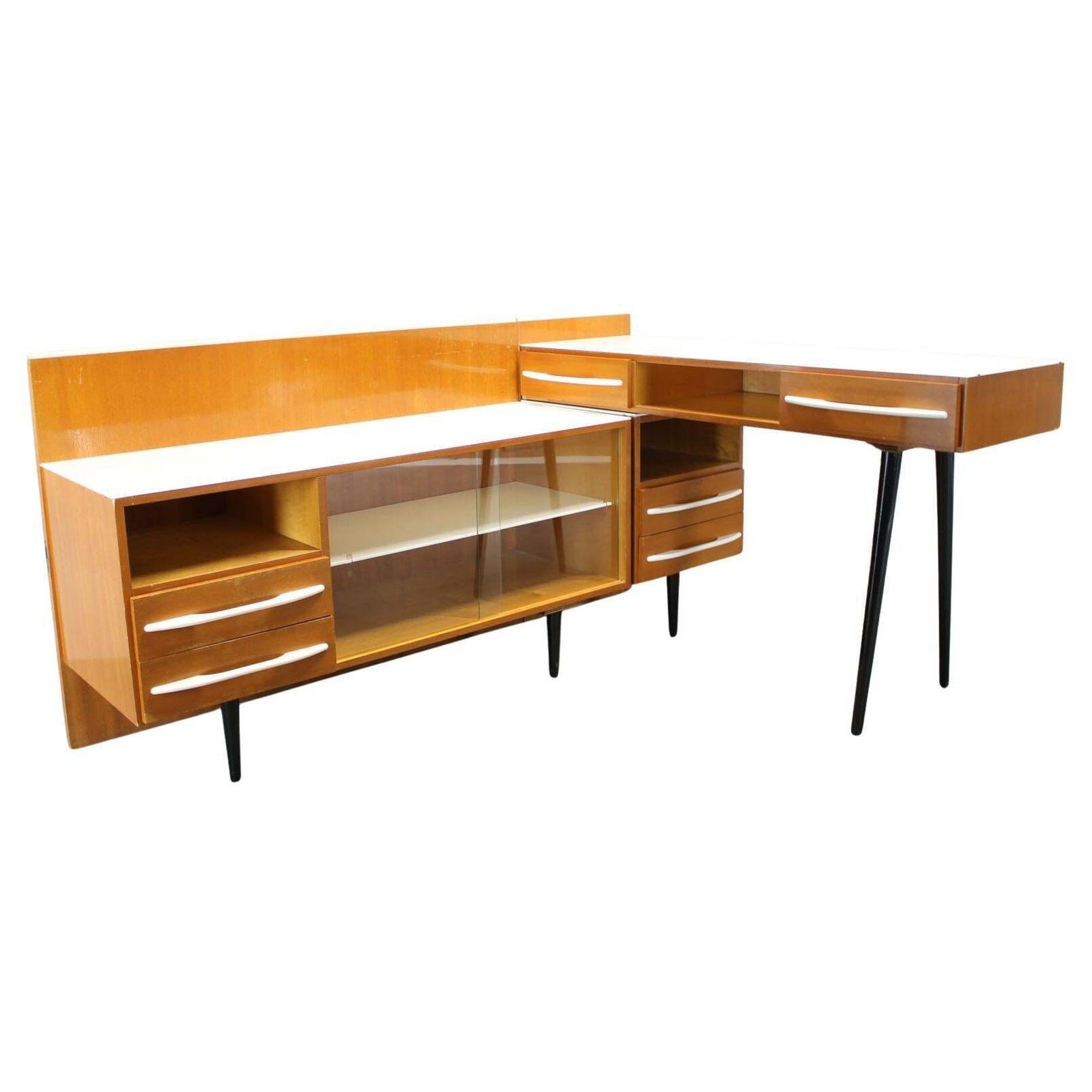 Mid Century Modular Desk And Storage Unit By Mojmír Požár, Up Závody, 1960s