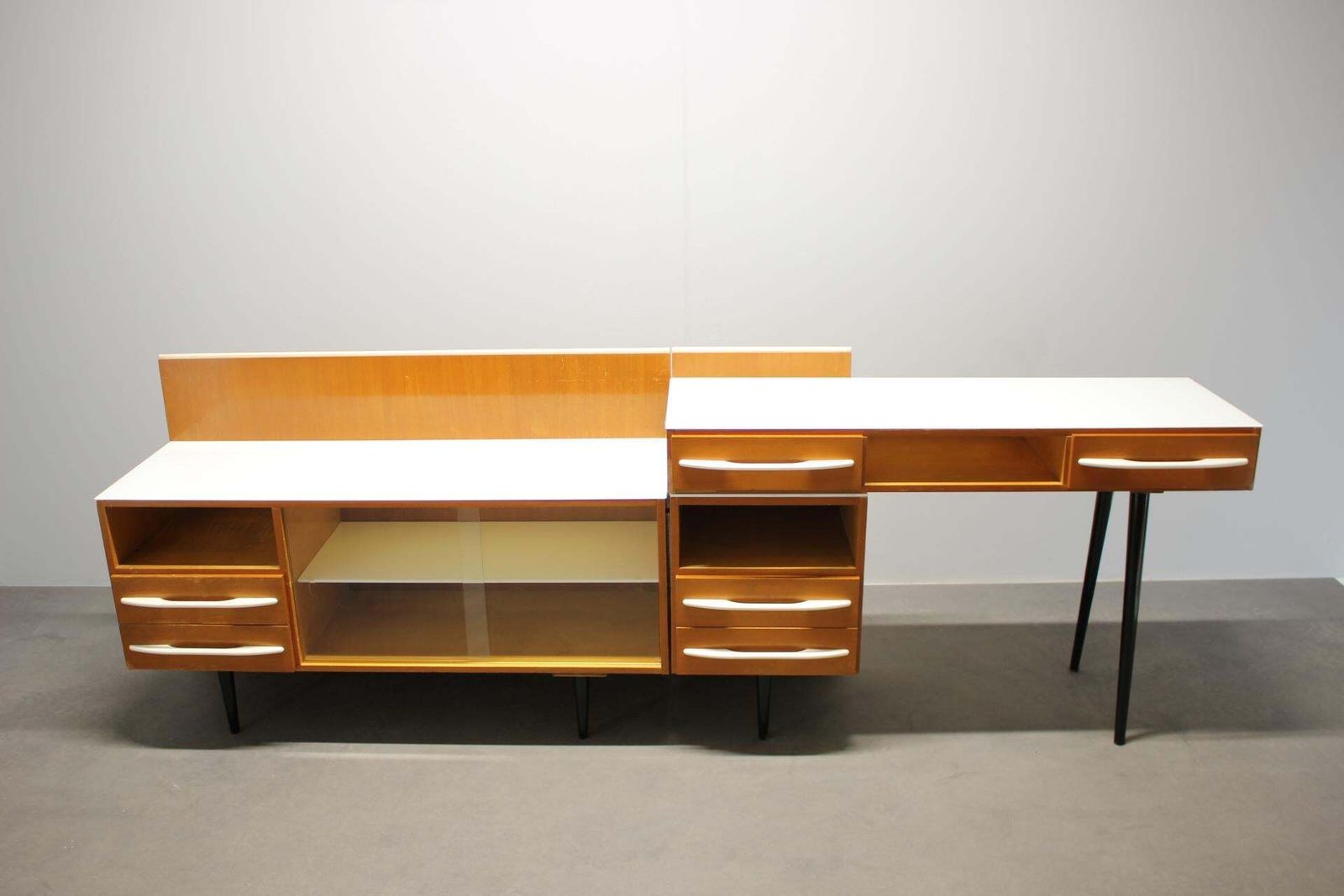 Mid Century Modular Desk And Storage Unit By Mojmír Požár, Up Závody, 1960s photo for sale