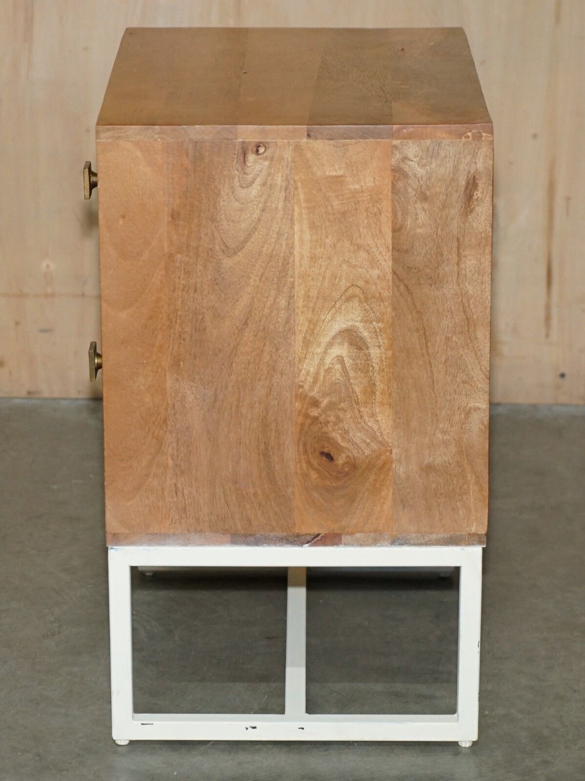 photo for sale Vintage Style Recliamed Wood Two Drawer Side End Nightstand Lamp Wine Table