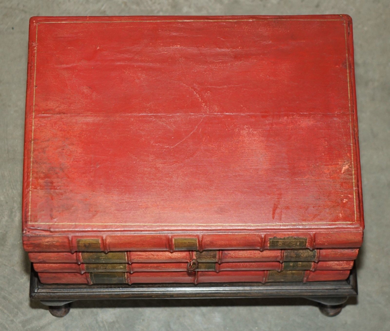Matched Pair Of Antique Victorian Faux Book Side End Lamp Wine Storage Tables photo 3750.0
