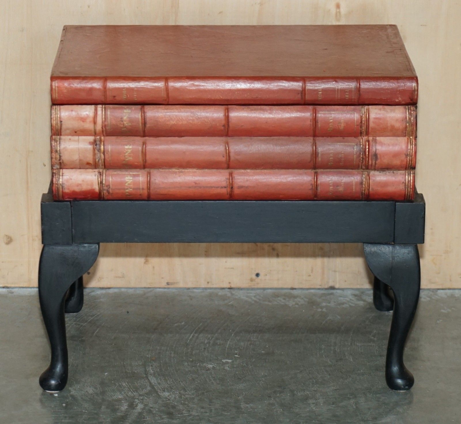photo buy Matched Pair Of Antique Victorian Faux Book Side End Lamp Wine Storage Tables
