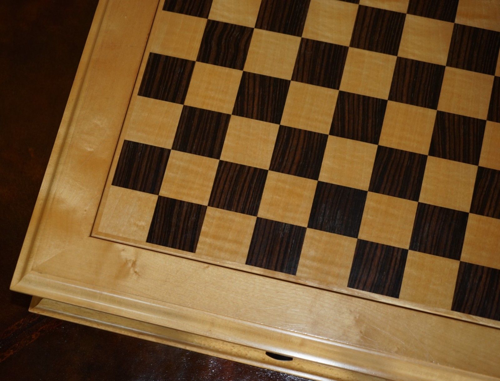 Rare Viscount David Linley Satinwood & Burr Walnut Chessboard & Backgammon photo Furniture