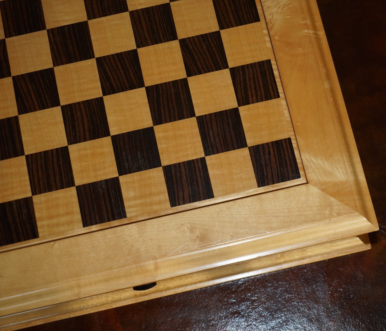 Rare Viscount David Linley Satinwood & Burr Walnut Chessboard & Backgammon photo 2750.0