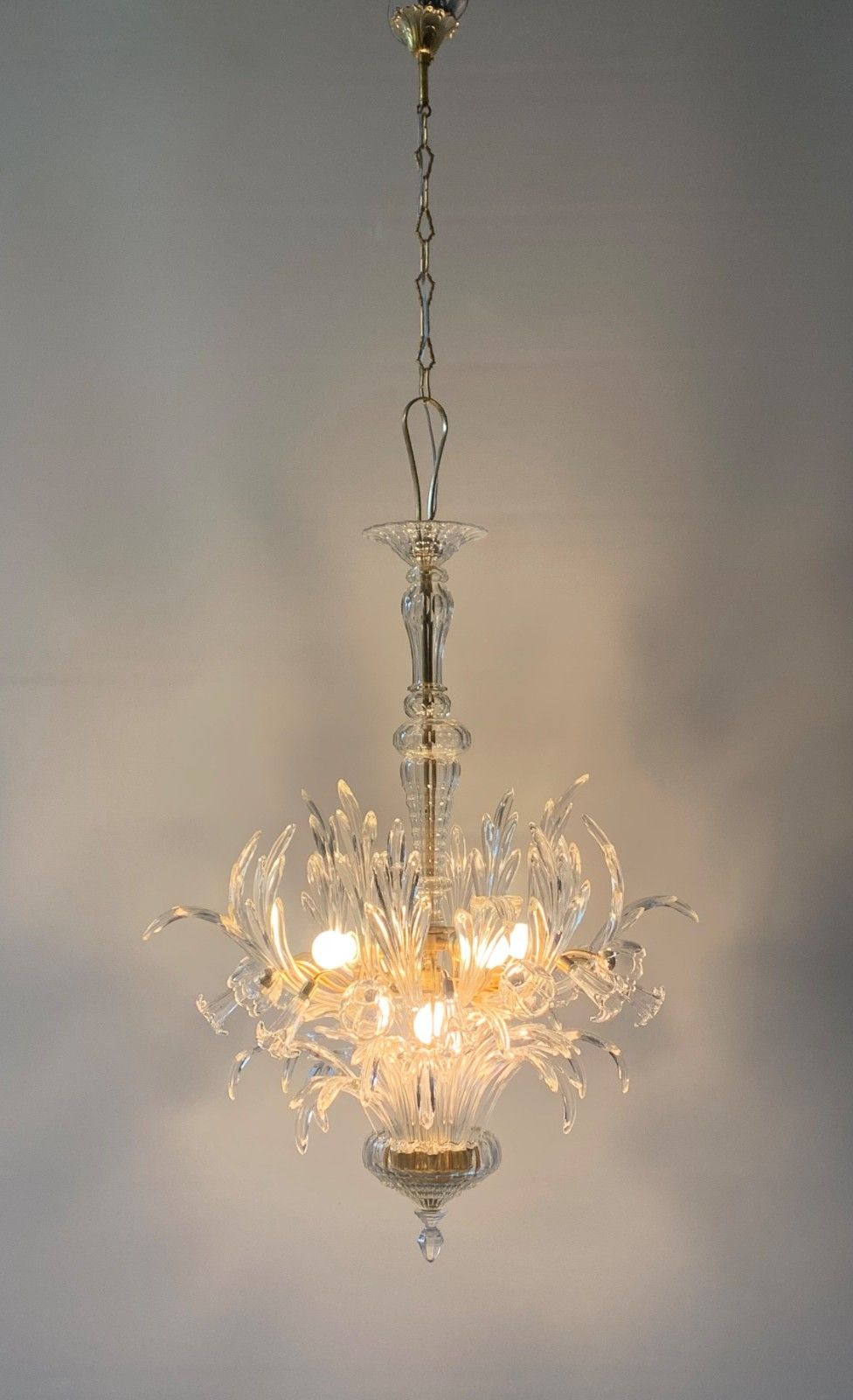 Murano Glass Chandelier Attributed To Seguso V.A. 1960 photo vintage