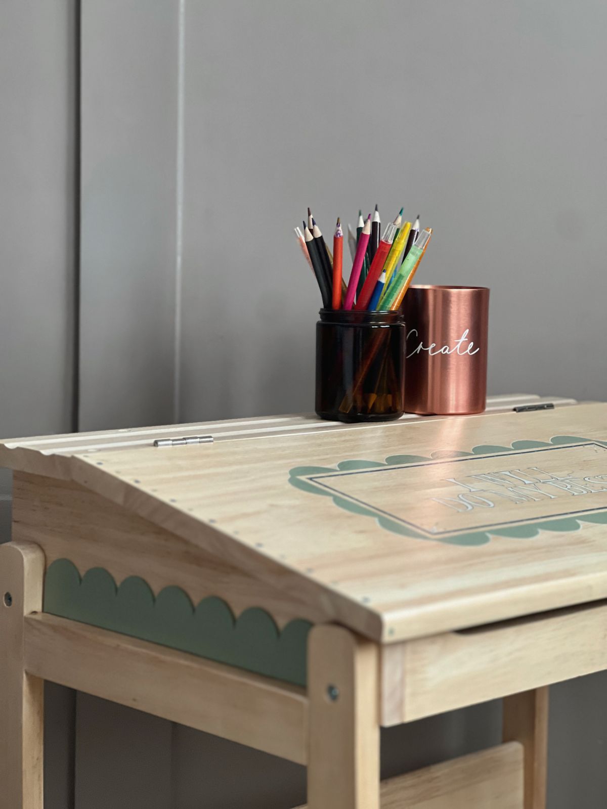 photo furniture The 'I Will Do My Best' Handpainted Childrens Desk