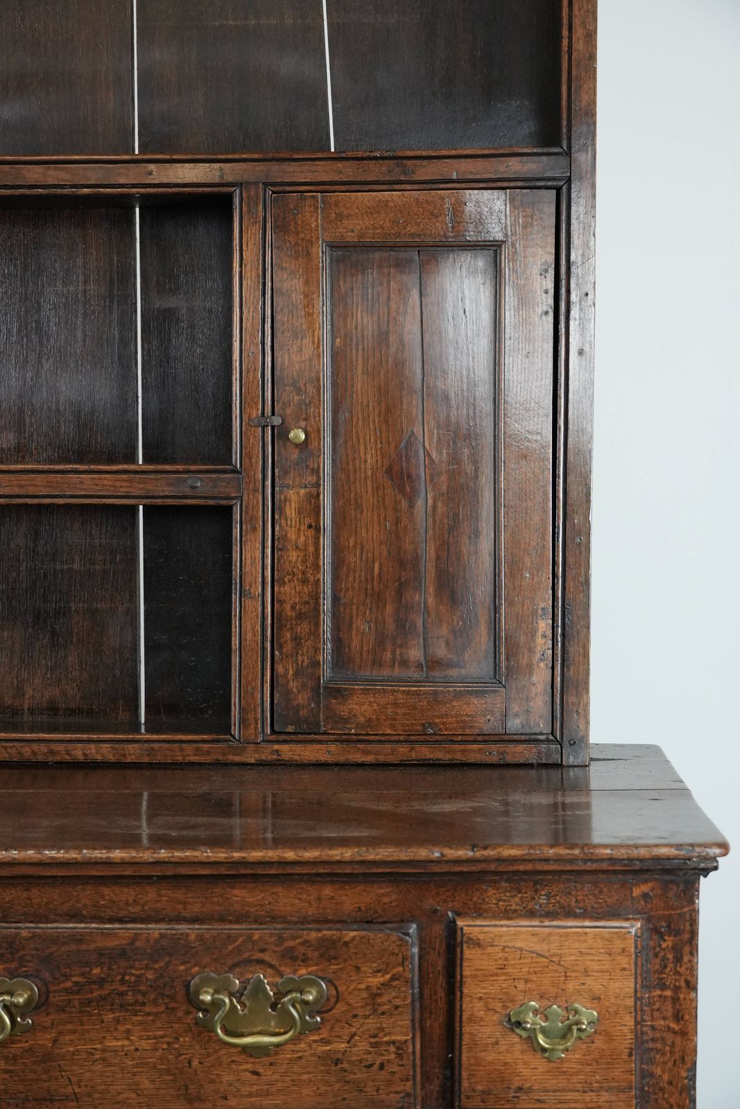 Grote Antieke Engelse Eikenhouten Kast / Keukenkast / Dressoirkast Uit De 18e Eeuw photo 3245.0