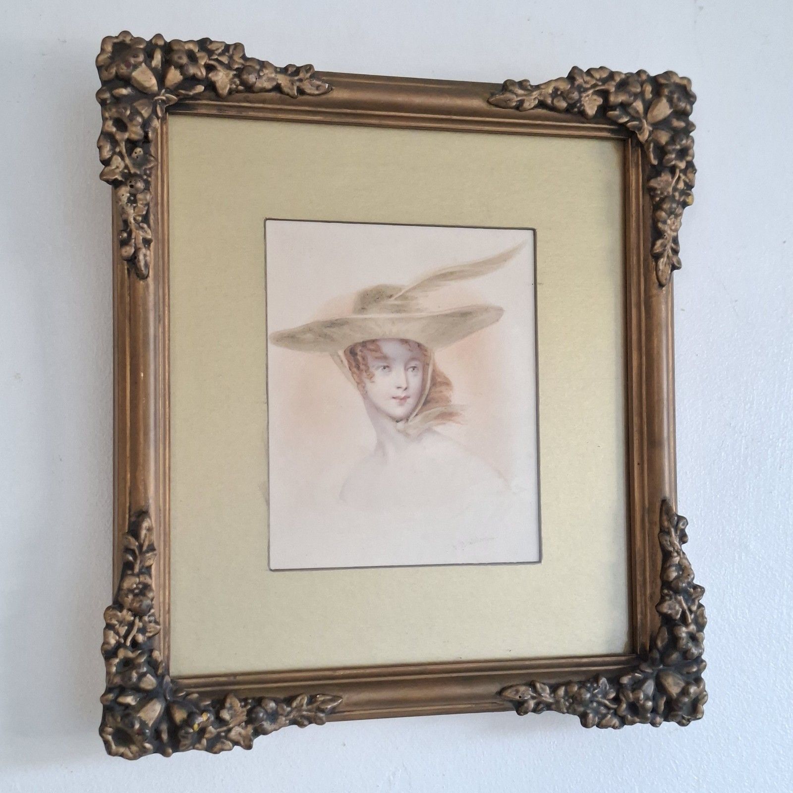 Victorian Watercolour Portrait Of A Lady Benjamin Baldwin Original Antique Art