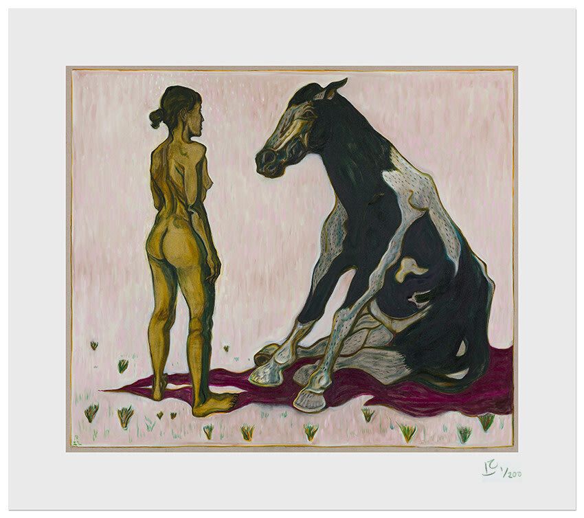 Billy Childish Girl With Sitting Horse, 2023