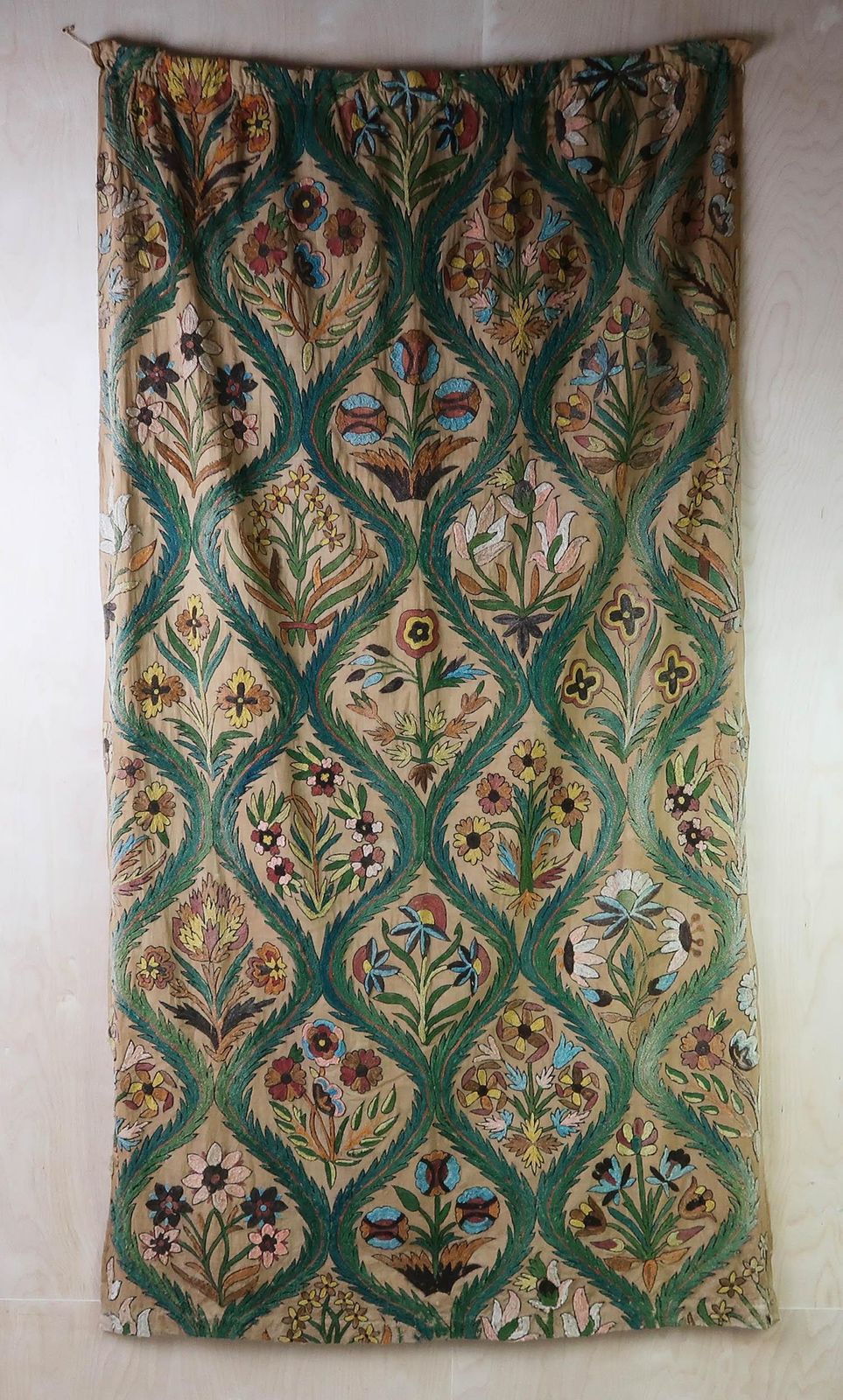 Pair Of Antique Arts And Crafts Style Crewel Work Curtains. English C.1900 photo Textiles