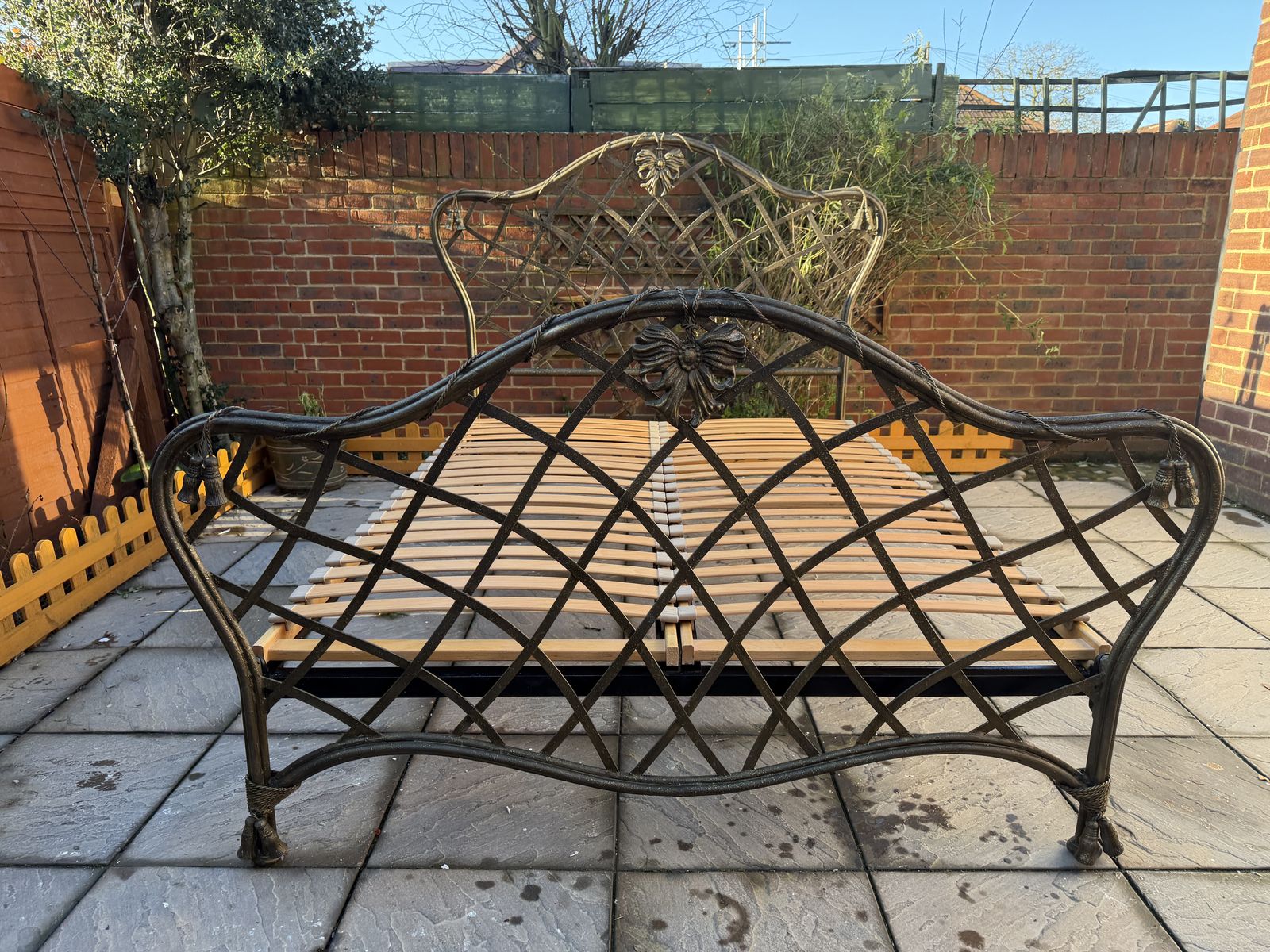 Unique & Luxury And So To Bed Louis Style Hand Forged Iron King Frame   Great Condition photo vintage