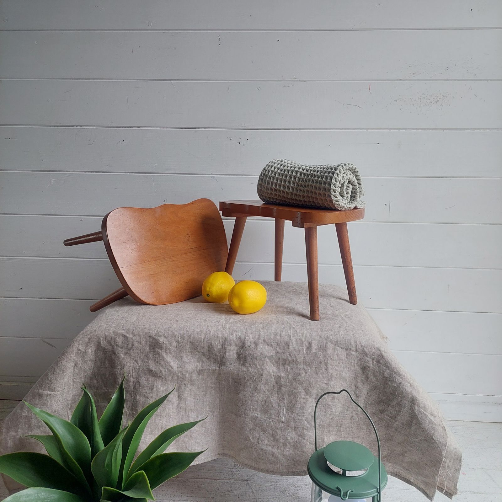 Mid Century Milking Stools Scandinavian Handmade Step Stool Planter Yugoslavia 50s Set Of 2 photo furniture