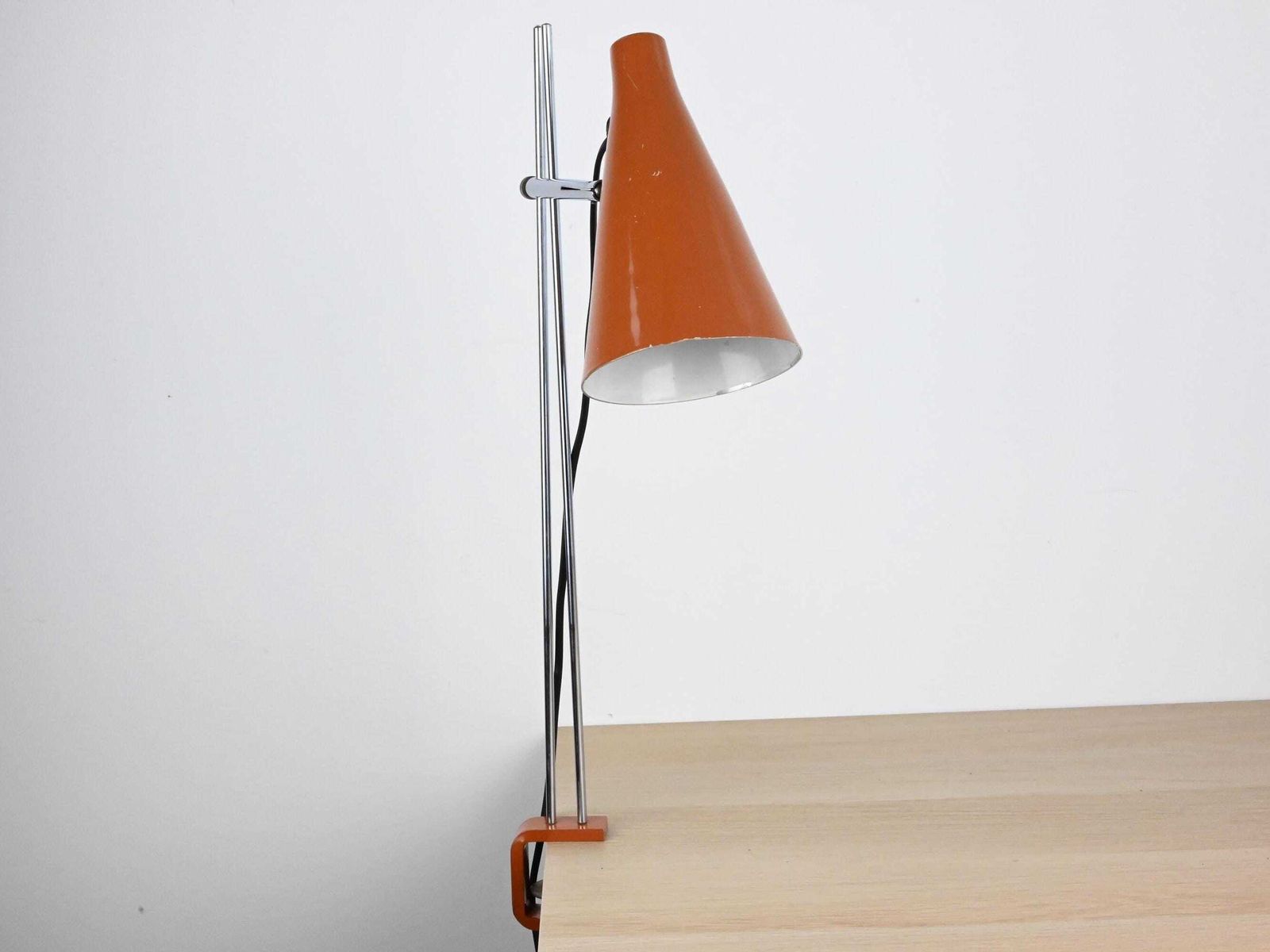 Rare Josef Hurka Lidokov Industrial Desk Lamp, Brown Desk Lamp, Mid Century Lamp, Mid Century Lighting, Mid Century Light photo furniture