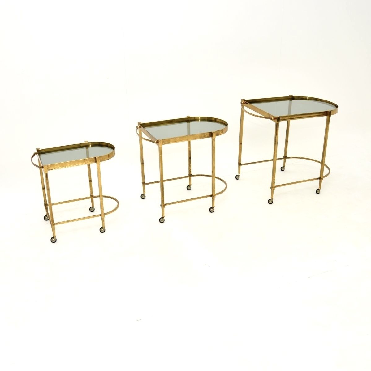 Vintage Italian Nest Of Tables In Brass photo furniture