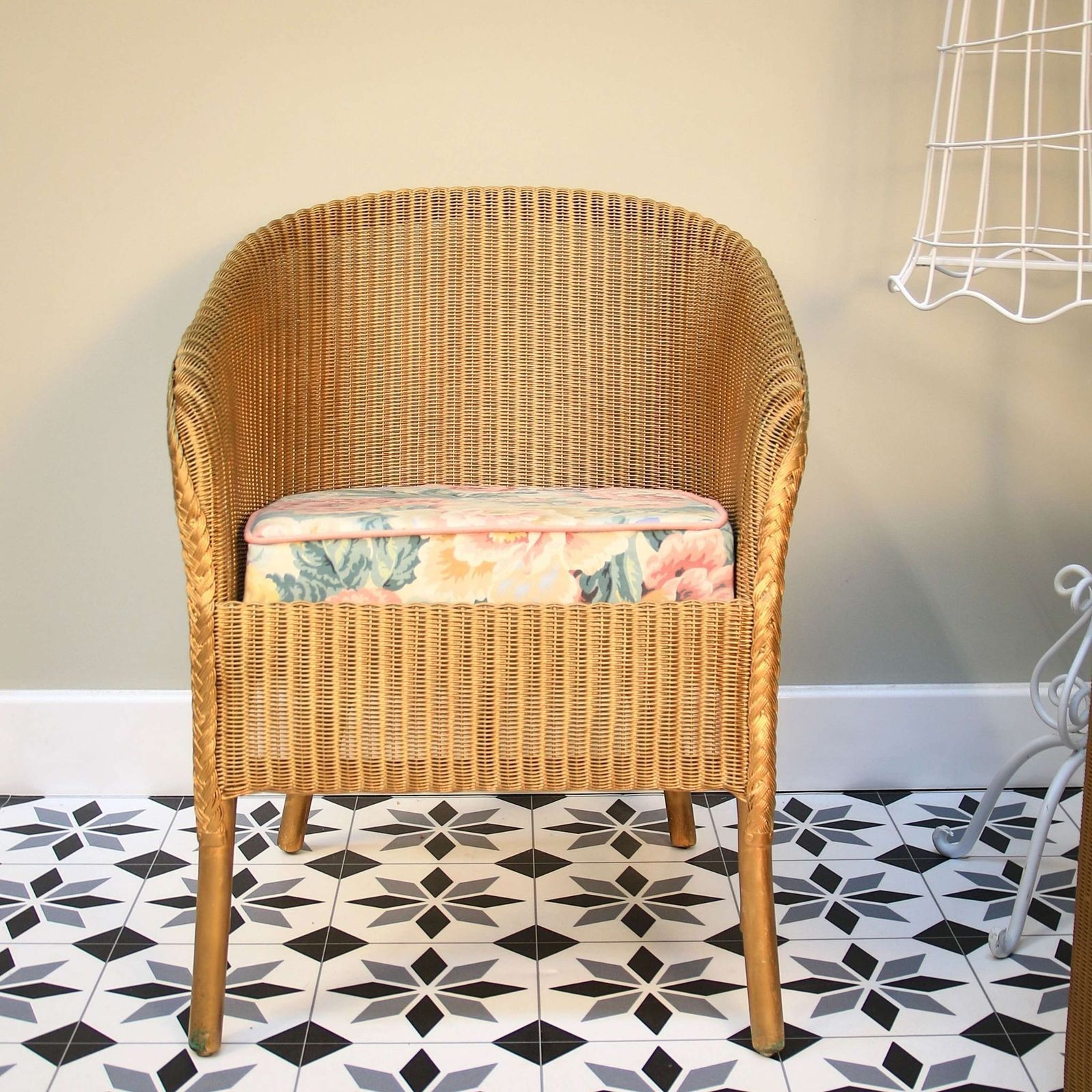 Lloyd Loom Lusty Chair And Linen Basket In Gold photo Furniture