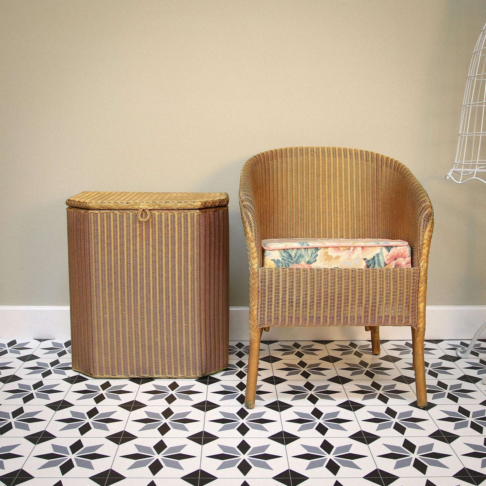 Lloyd Loom Lusty Chair And Linen Basket In Gold photo buy