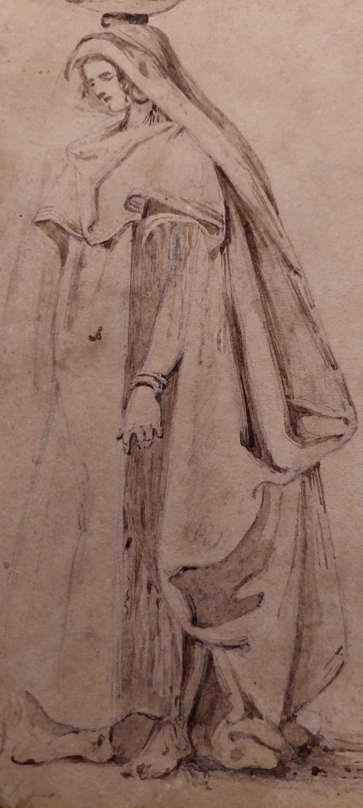 Giuseppe Angelelli 1803 1844. Pencil Drawing On Paper, Signed Sketch photo vinterior