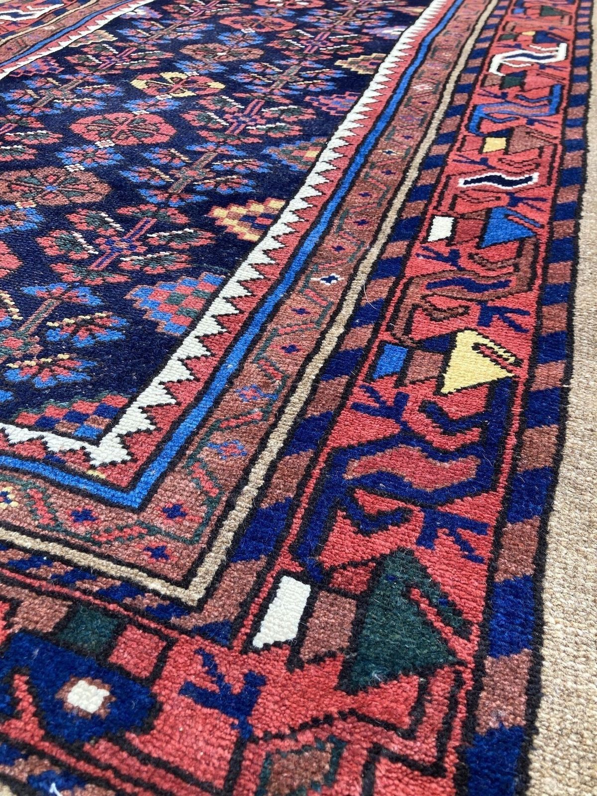 Antique Hamadan Runner 4.05m X 1.05m photo vintage