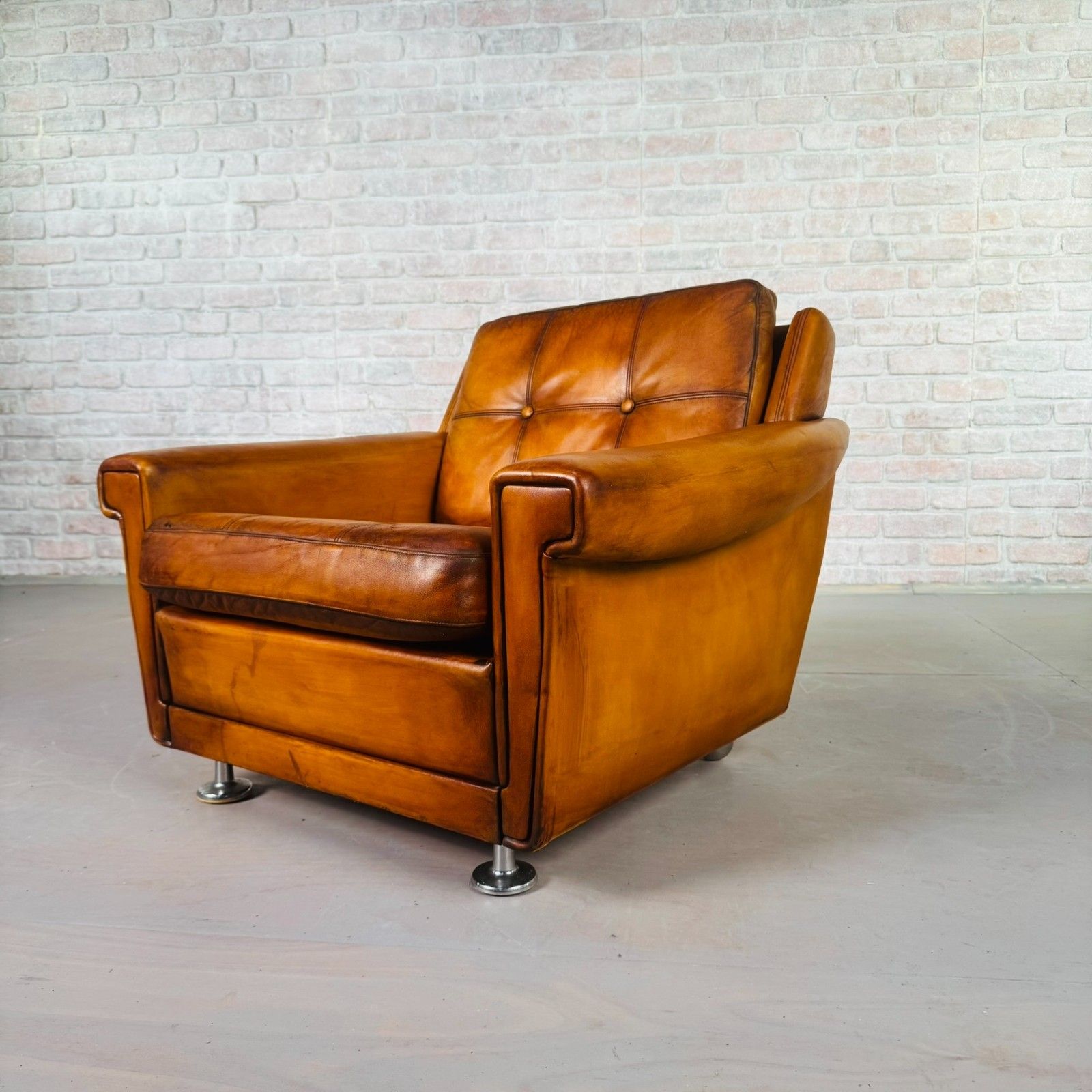 Vintage Danish Tan Leather Armchair By Svend Skipper #A807 photo Furniture