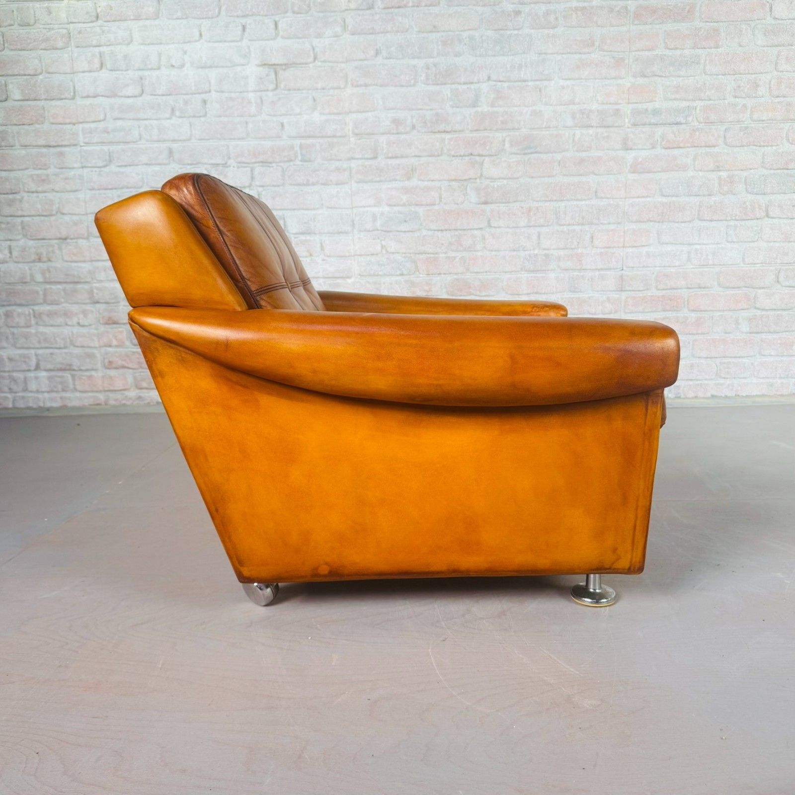 photo for sale Vintage Danish Tan Leather Armchair By Svend Skipper #A807